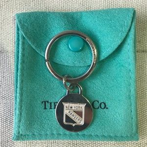 Tiffany New York Rangers round tag key ring